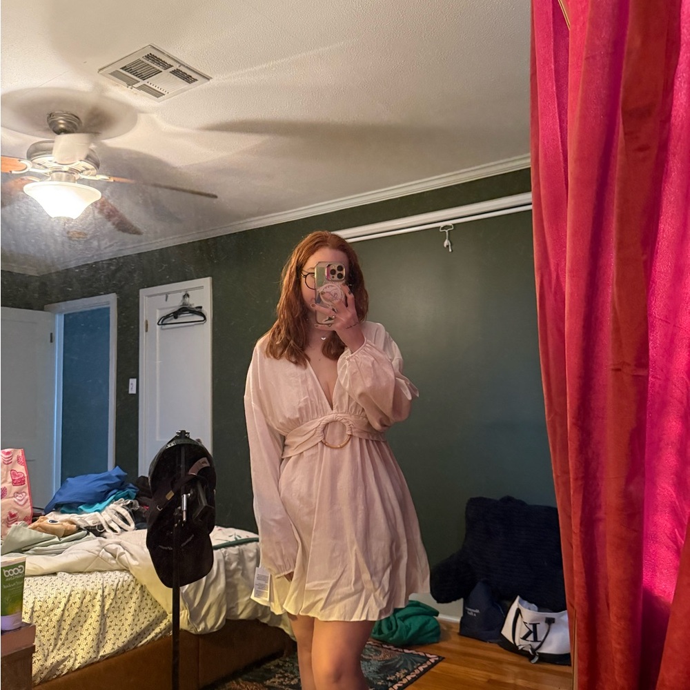 ASOS Cream Mini Dress with Belt